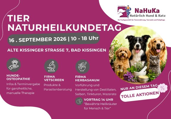 Tier-Naturheilkundetag am 16. September 2026 - 