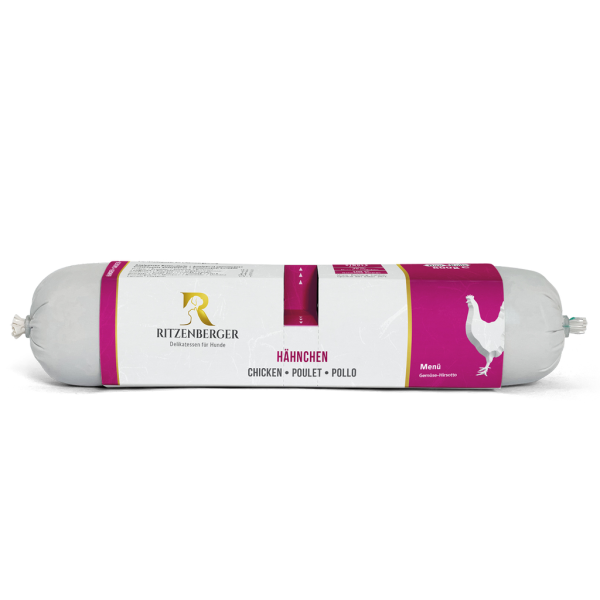 Ritzenberger Hunde Menü Duo-Rolls - Hähnchen mit Gemüse-Hirsotto 2x400g - Hundefutter