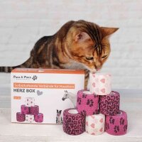 Paws & Patch Selbsthaftende Verbände - Box mit 6 Stück - Herzbox
