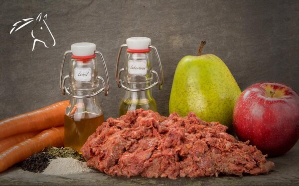 BARF Pferdefleisch 500g - Komplettmenü für Hunde
