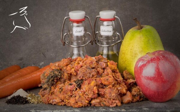 BARF Rindfleisch 250g - Komplettmenü für Hunde - fein gewolft