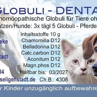 PetGlobuli Dentalind für Hunde und Katzen 10g Tierhomöopathie Globuli