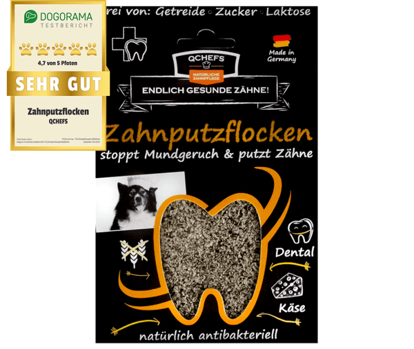 QCHEFS Zahnputzflocken für Hunde 90g – Zahnpflege
