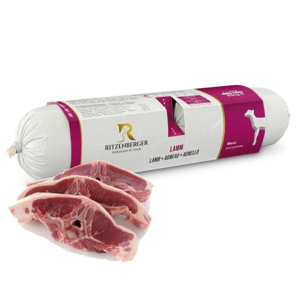 Ritzenberger Hunde Menü Duo-Rolls - Lamm mit Hirse & Gemüse 2x400g Duo-Rolls