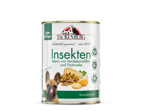 Tackenberg Menü Dose - Insekten mit Heidekartoffeln & Pastinaken 400g Nassfutter für Hunde