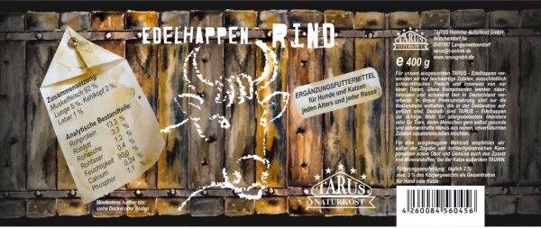 Tarus Edelhappen Rind 400g pur - Reinfleischdose