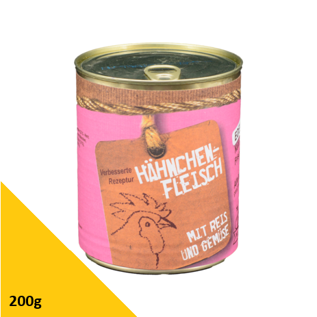 Tarus Naturkost Hund - Edel Menü Dose: Hähnchen mit Reis & Gemüse 200g