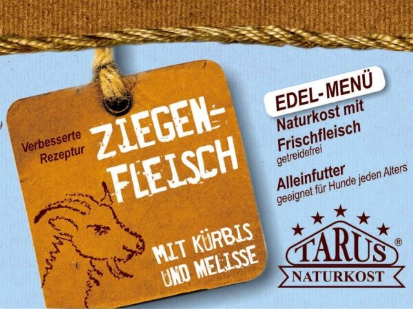 Tarus Naturkost Hund - Edel Menü Dose: Ziegenfleisch mit Kürbis & Melisse 800g