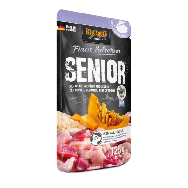 BELCANDO® Finest Selection - Senior - Fleischmenü mit Reis & Kürbis 125g Frischebeutel