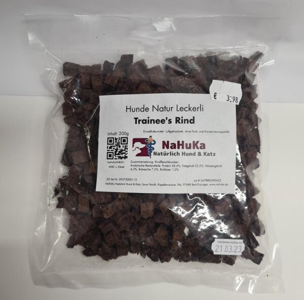NaHuKa Natur Leckerli - Trainees Rinderherz lose 100g weise