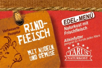 Tarus Naturkost Hund - Edel Menü Dose: Rindfleisch mit Nudeln und Gemüse 800g 6er Pack