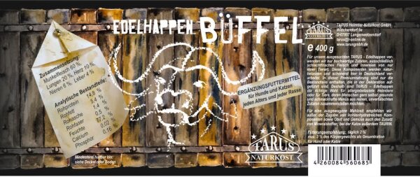 Tarus Edelhappen Büffel 400g pur - 12er Pack Reinfleischdosen