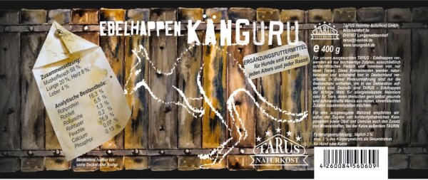 Tarus Edelhappen Känguru 400g pur - 12er Pack Reinfleischdosen