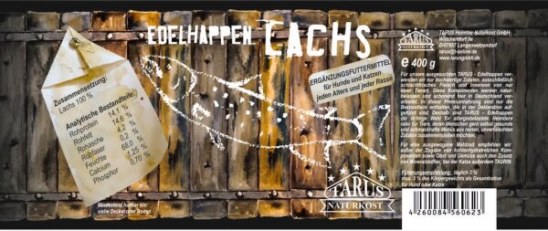 Tarus Edelhappen Lachs 400g pur - 12er Pack Reinfleischdosen