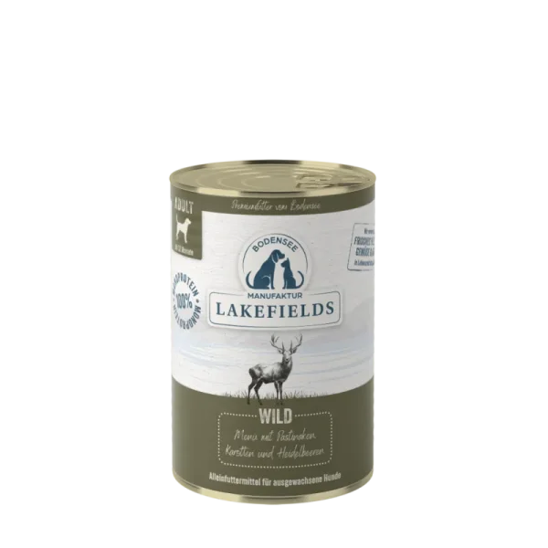 Lakefields Hund Dose - Wild mit Pastinaken, Karotten & Heidelbeeren ( Hirsch ) 400g