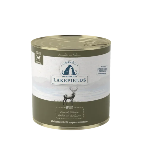 Lakefields Hunde-Nassfutter 800g - WILD mit Pastinaken, Karotten & Heidelbeeren ( Hirsch )