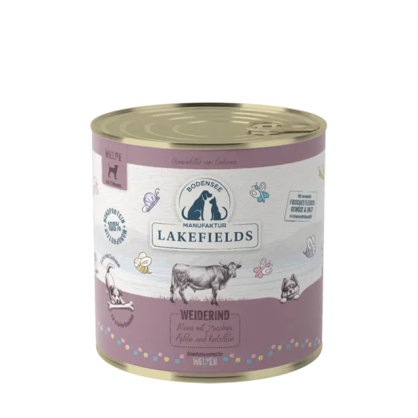Lakefields Hund Dose - Weiderind mit Zucchini, Äpfeln & Kartoffeln 800g