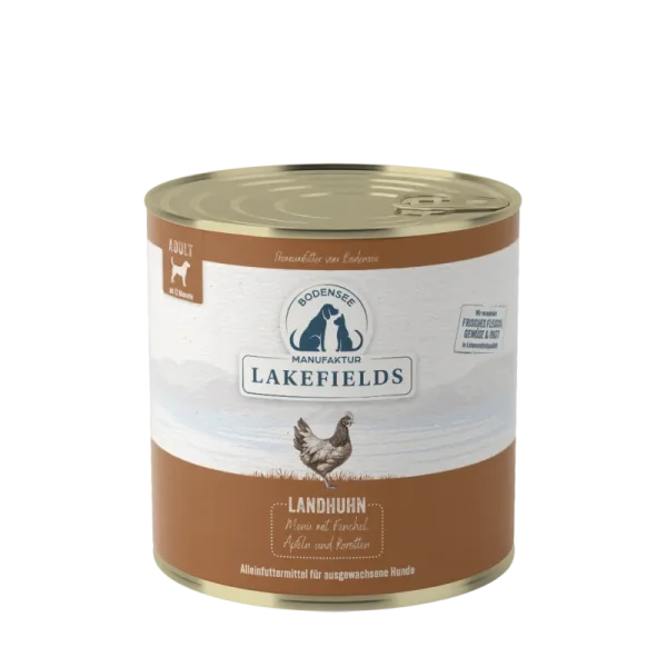 Lakefields Hunde-Nassfutter 800g - LANDHUHN mit Fenchel, Äpfeln & Kartoffeln