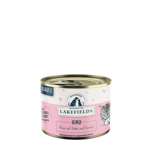 Lakefields Katze Dose - Rind mit Kürbis und Fenchel 200g