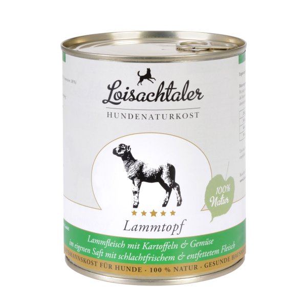 Loisachtaler Hunde Menü Dose - Lammtopf mit Karotten u. Kartoffeln 400g Nassfutter