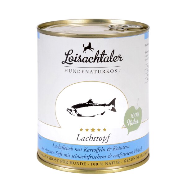 Loisachtaler Menü - Lachstopf 800g Nassfutter für Hunde