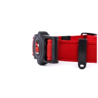 Hunde-Halsband mit NFC Chip Rot mit Plakette zum Gravieren - Memopet