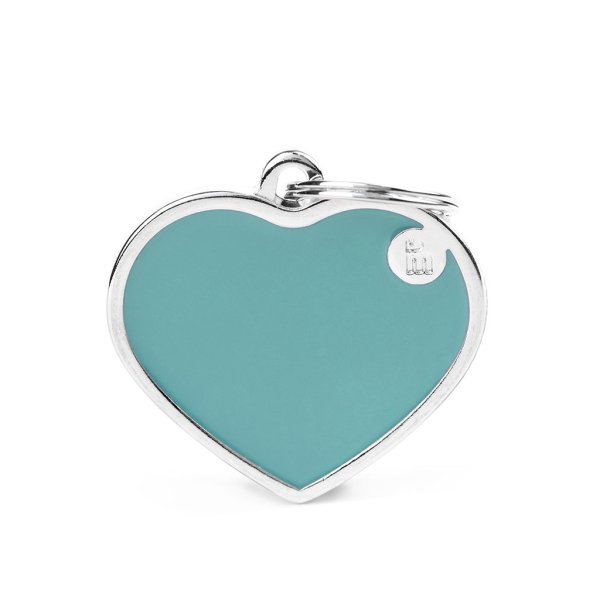 Charms: Hellblaues Herz Aluminium - Schmuckanhänger zum Gravieren