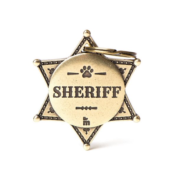 Charms: Bronx Sheriffstern Plakette aus englischem Messing - Schmuckanhänger zum Gravieren