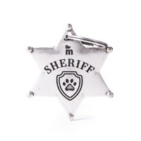 Charms: Bronx Sheriffstern Plakette aus altem Silber -...