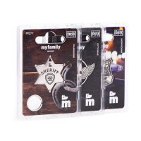 Charms: Bronx Sheriffstern Plakette aus altem Silber - Schmuckanhänger zum Gravieren