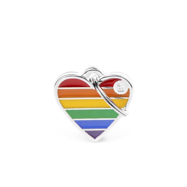Charms: Regenbogenfarben Herz klein - Schmuckanhänger zum Gravieren