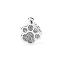 Charms: Silber mit Glitzer Pfote - Schmuckanhänger...