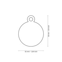 Charms: Großer Runder Chip verchromtes Messing -...