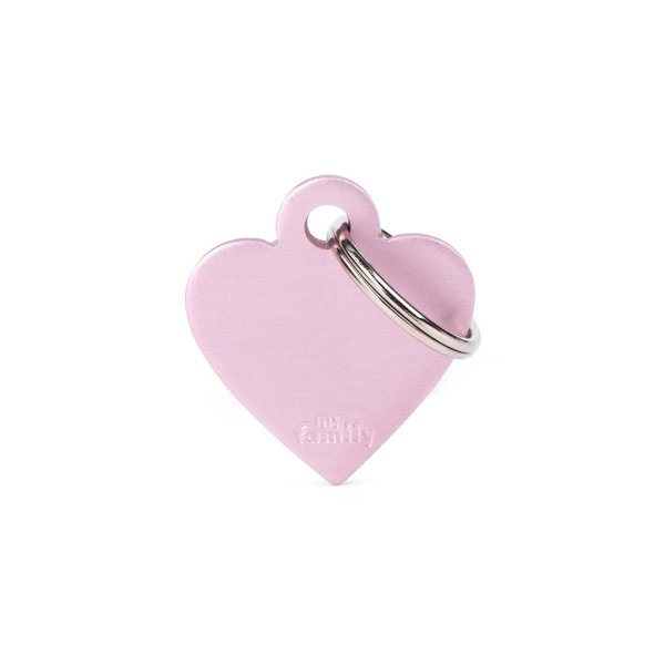 Charms: Kleines Herz Rosa Aluminium - Schmuckanhänger zum Gravieren
