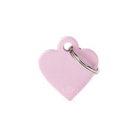 Charms: Kleines Herz Rosa Aluminium -...
