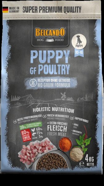 BELCANDO® Trockenfutter Puppy GF Poultry 4kg für Hunde Welpen