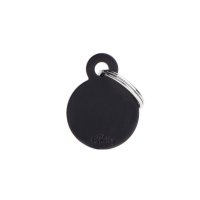 Charms: Kleiner Runder Chip Schwarz Aluminium -...