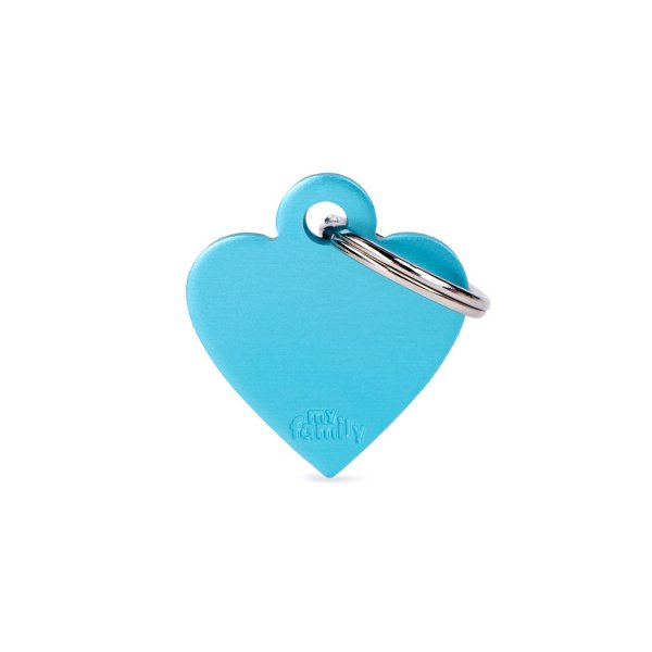 Charms: Kleines Herz Hellblau Aluminium - Schmuckanhänger zum Gravieren