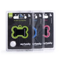 Charms: Schwarzer Knochen Aluminium mit blauem Gummi - Schmuckanhänger zum Gravieren