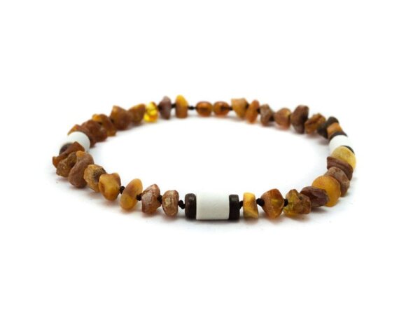 Bernsteinkette mit EM-Pipes - zertifiziert - 25cm lang