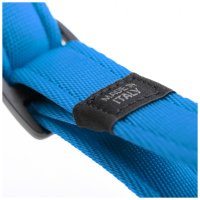 Hunde-Geschirr Y mit NFC Chip Blau - mit Plakette zum Gravieren - Memopet