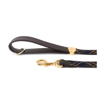 Hunde-Leine Hermitage Tartan Braunes Leder 110cm lang...