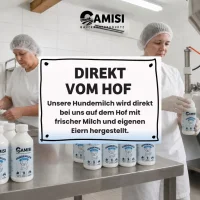 CAMISI Hundemilch 250ml frisch vom Bauernhof Laktosereduziert mit Ei u. Colostrum