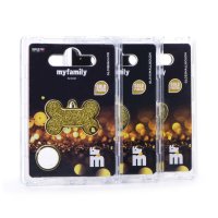 Charms: Großer Knochen - Gold mit Glitzer - Schmuckanhänger zum Gravieren