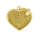 Charms: Großes Herz - Gold mit Glitzer - Schmuckanhänger zum Gravieren