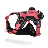 Hunde-Geschirr H mit NFC Chip Rosa- mit Plakette zum...