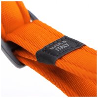 Hunde-Geschirr Y mit NFC Chip Orange - mit Plakette zum Gravieren - Memopet