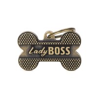 Charms: Lady Boss - Knochen englisches Messing -...