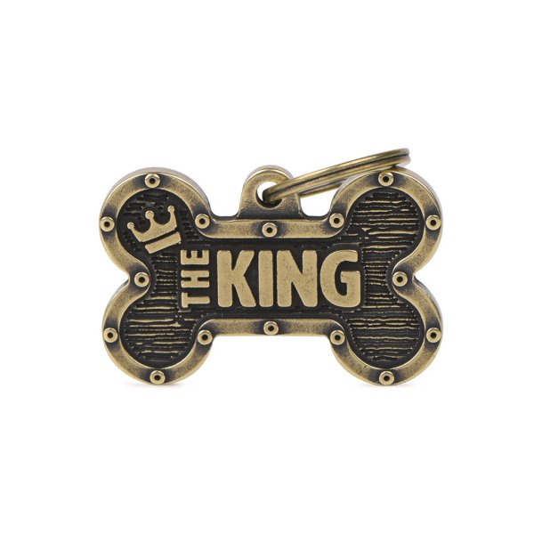Charms: The King - Knochen englisches Messing - Schmuckanhänger zum Gravieren