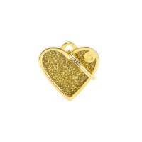 Charms: Goldenes Herz - klein mit Glitzer -...